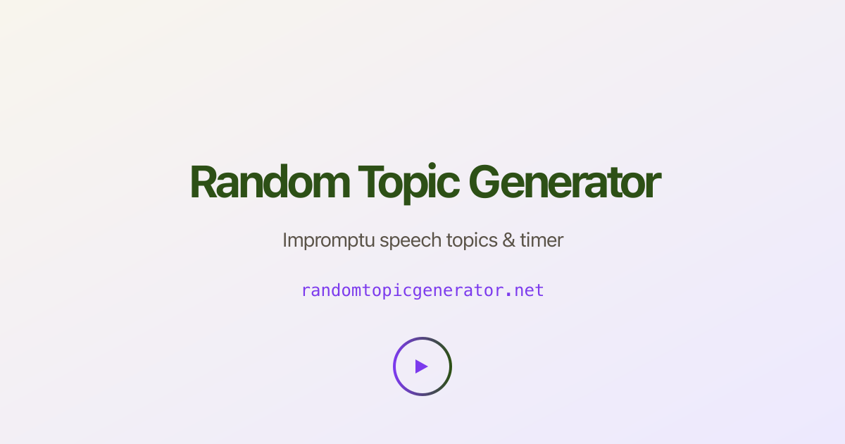 Screenshot 1 of Random Topic Generator