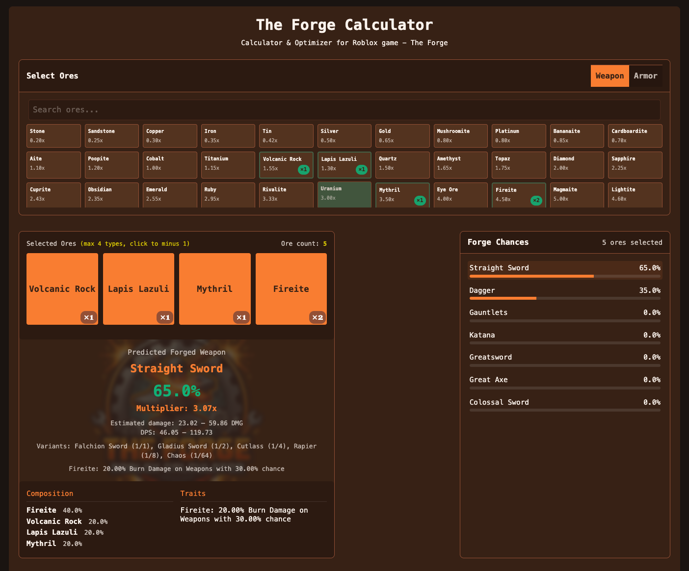Screenshot 1 of The Forge Calculator