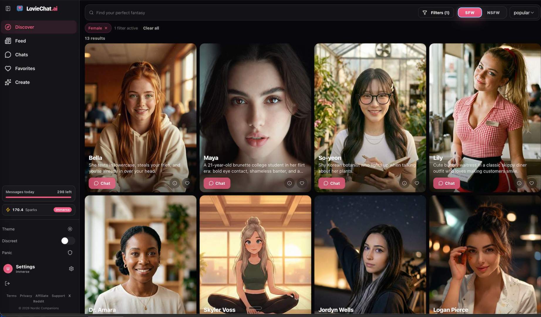 Screenshot 1 of LovieChat.ai