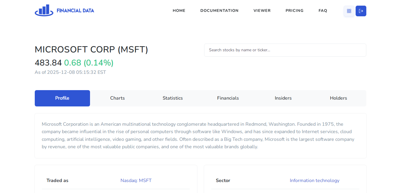 Screenshot 2 of FinancialData.Net