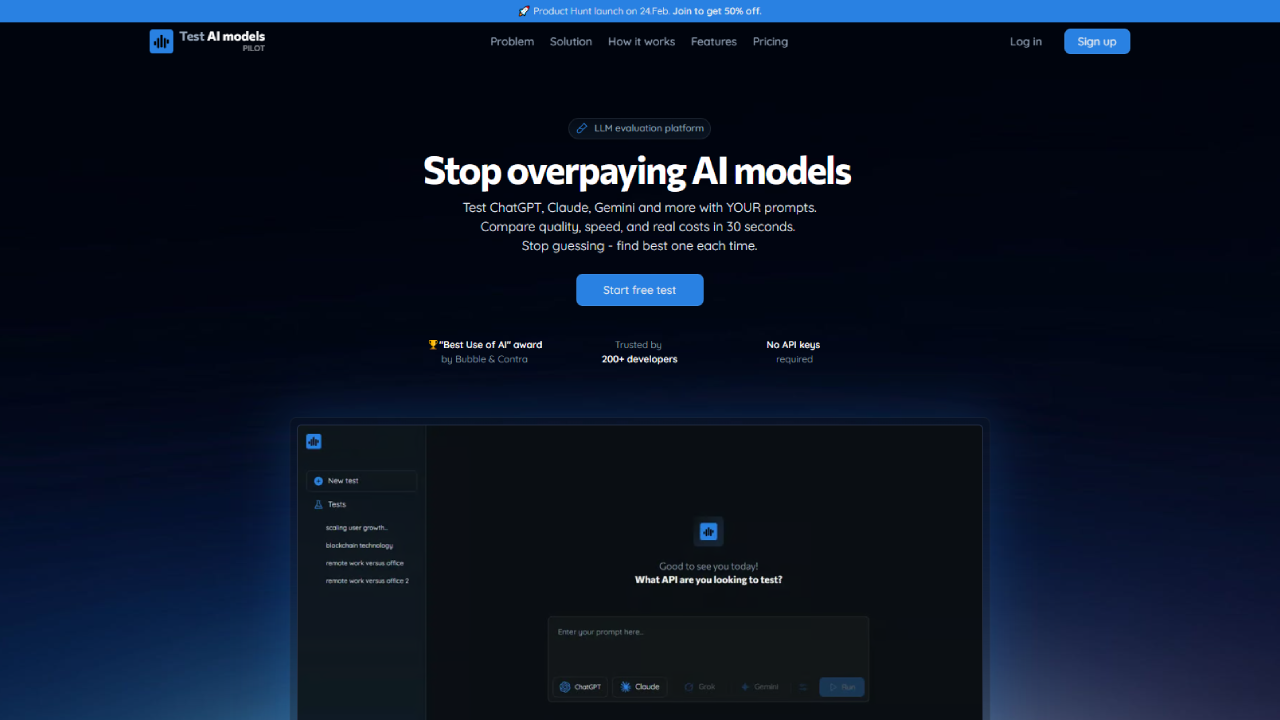 Screenshot 1 of Test AI models