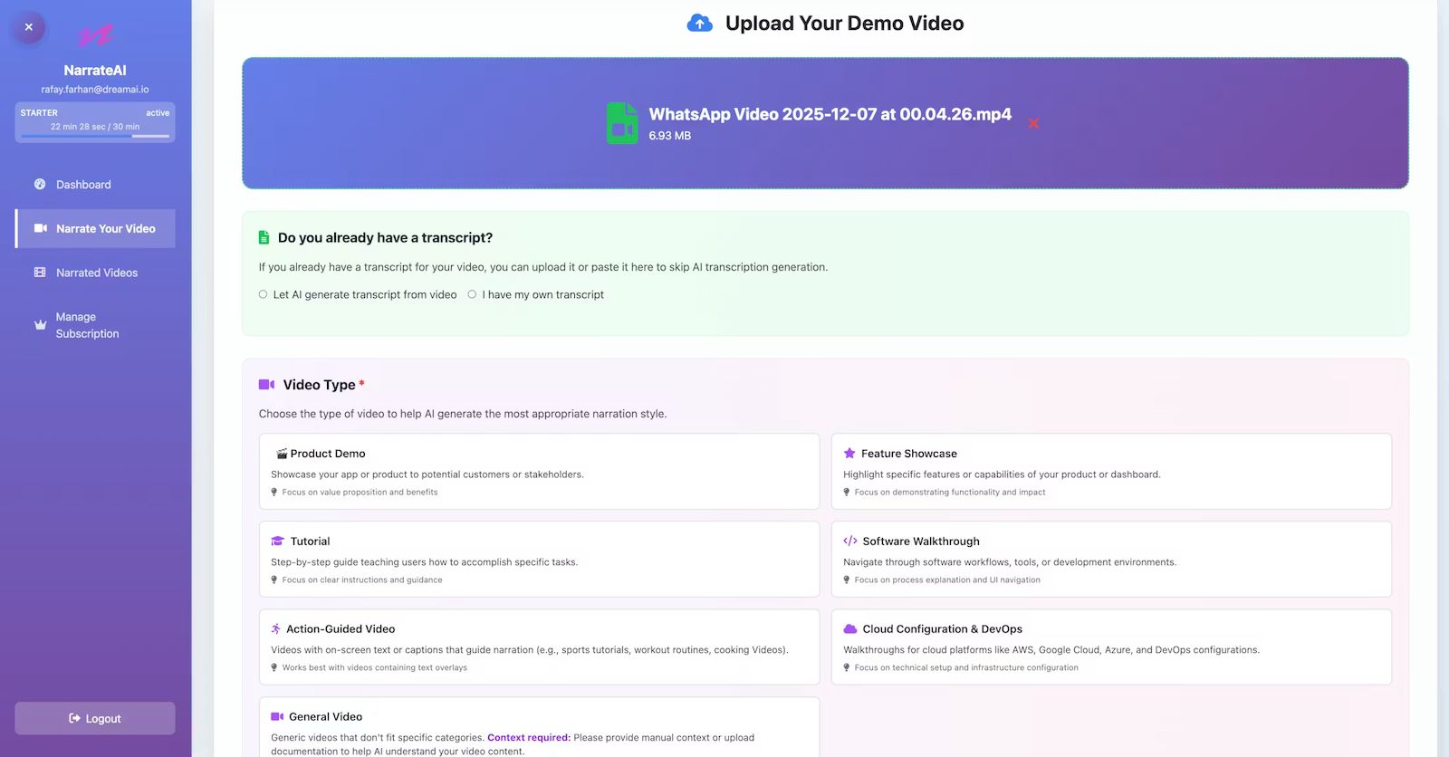 Screenshot 2 of NarrateAI