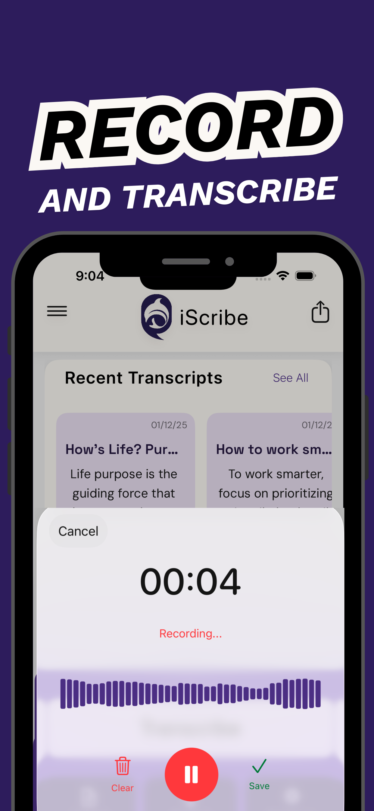 Screenshot 3 of Audio Transcription: iScribe