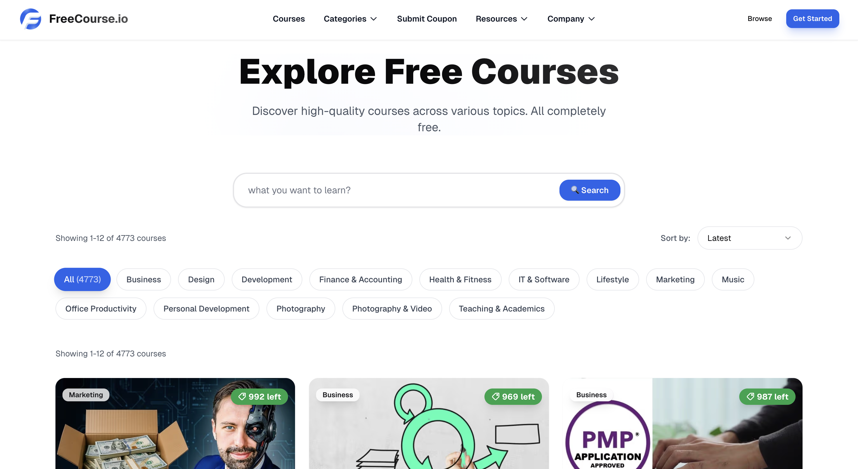 Screenshot 2 of FreeCourse.io