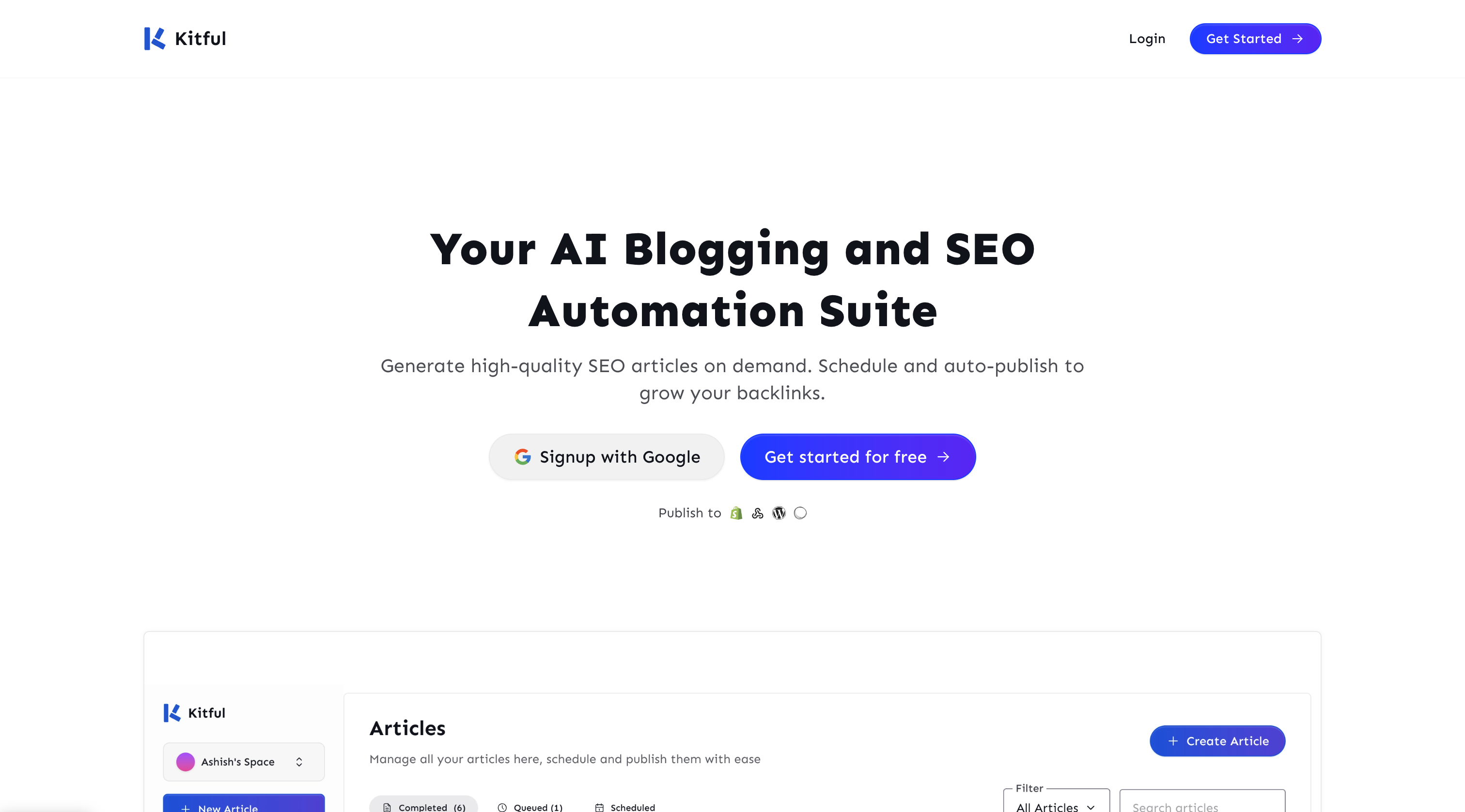 Screenshot 1 of Kitful.ai