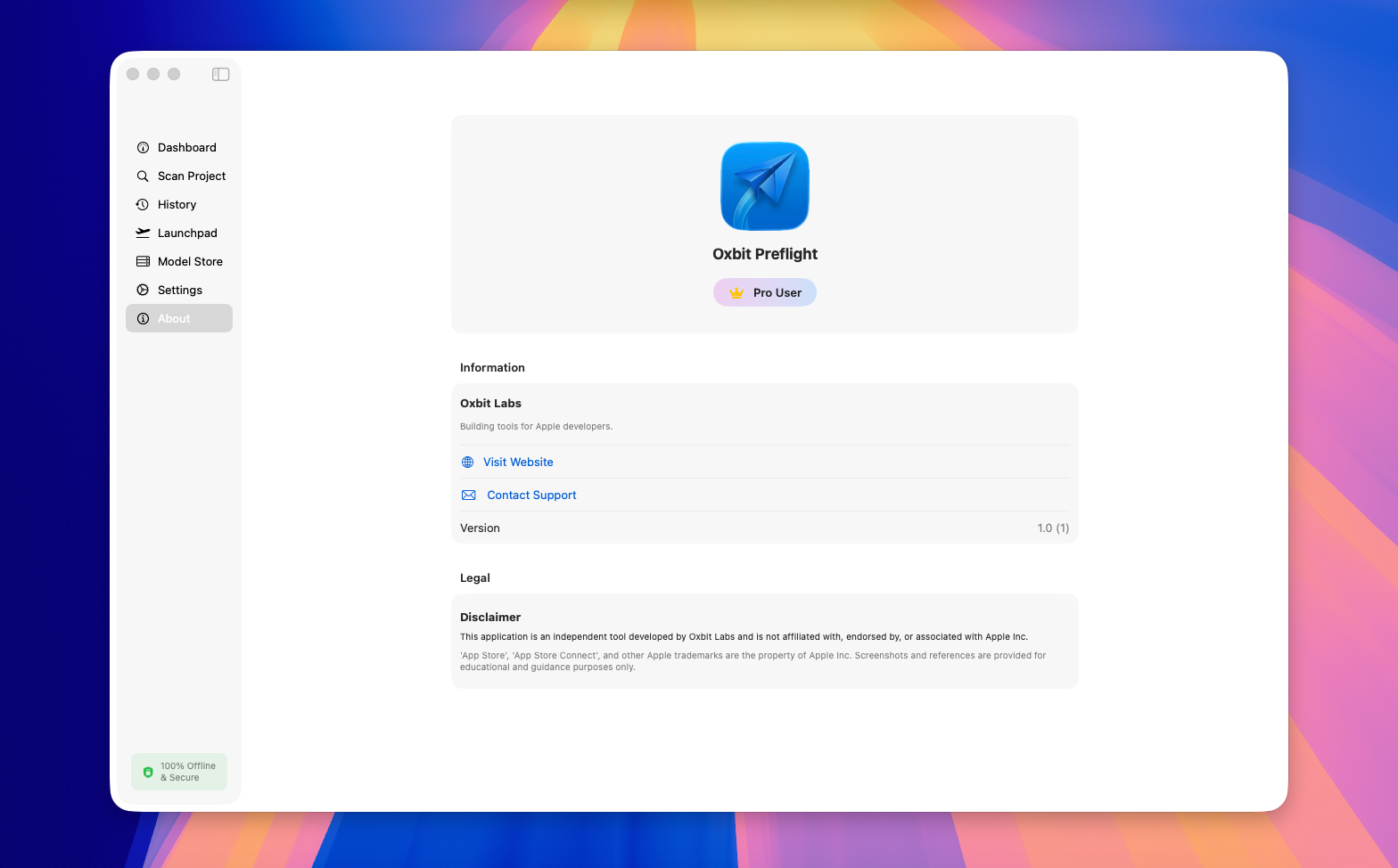 Screenshot 1 of Oxbit Preflight