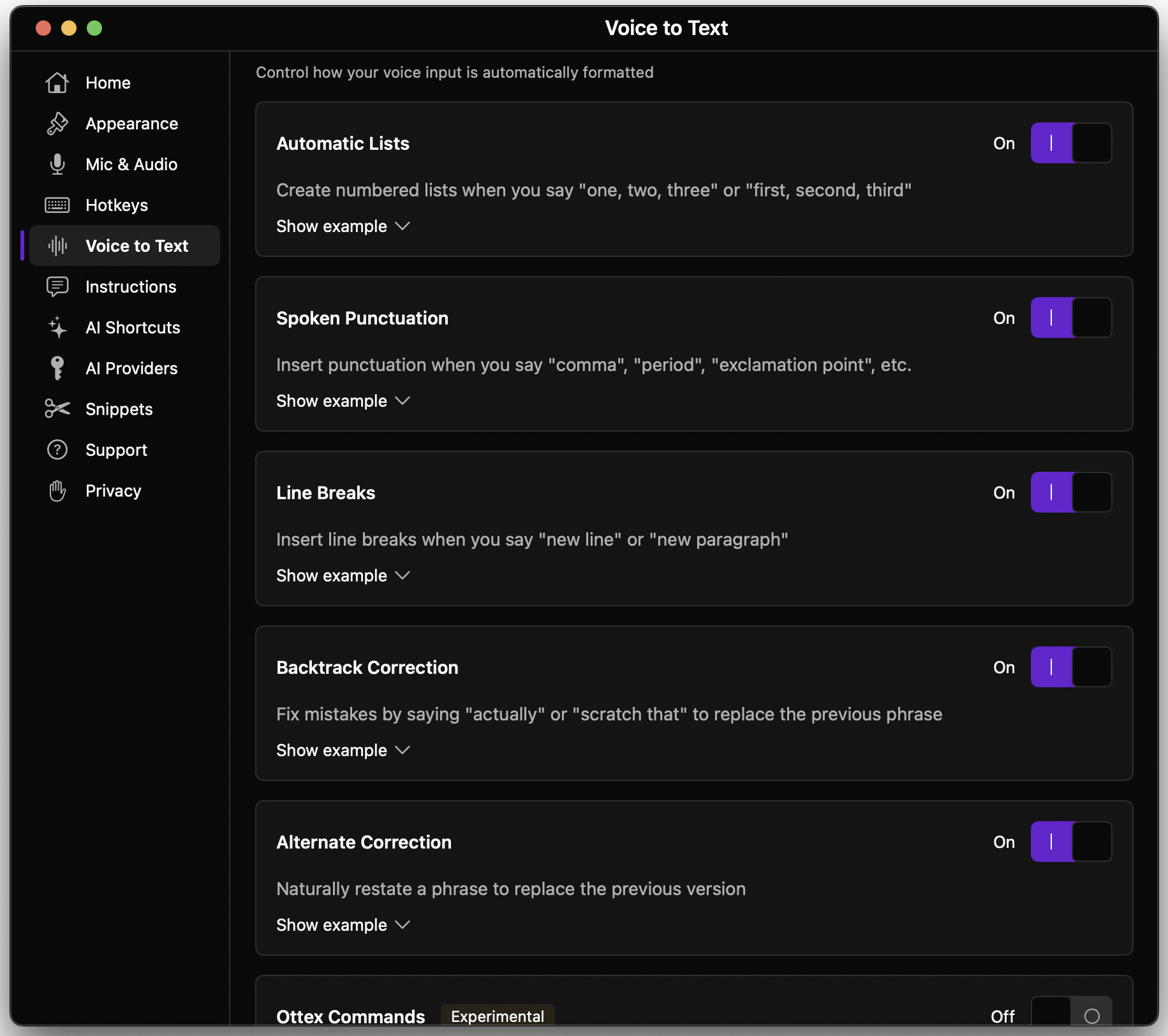 Screenshot 1 of Ottex AI — WisprFlow with BYOK