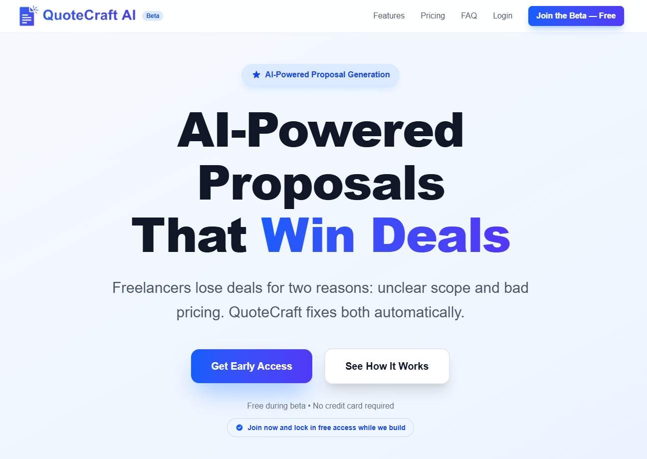 Screenshot 1 of QuoteCraft AI