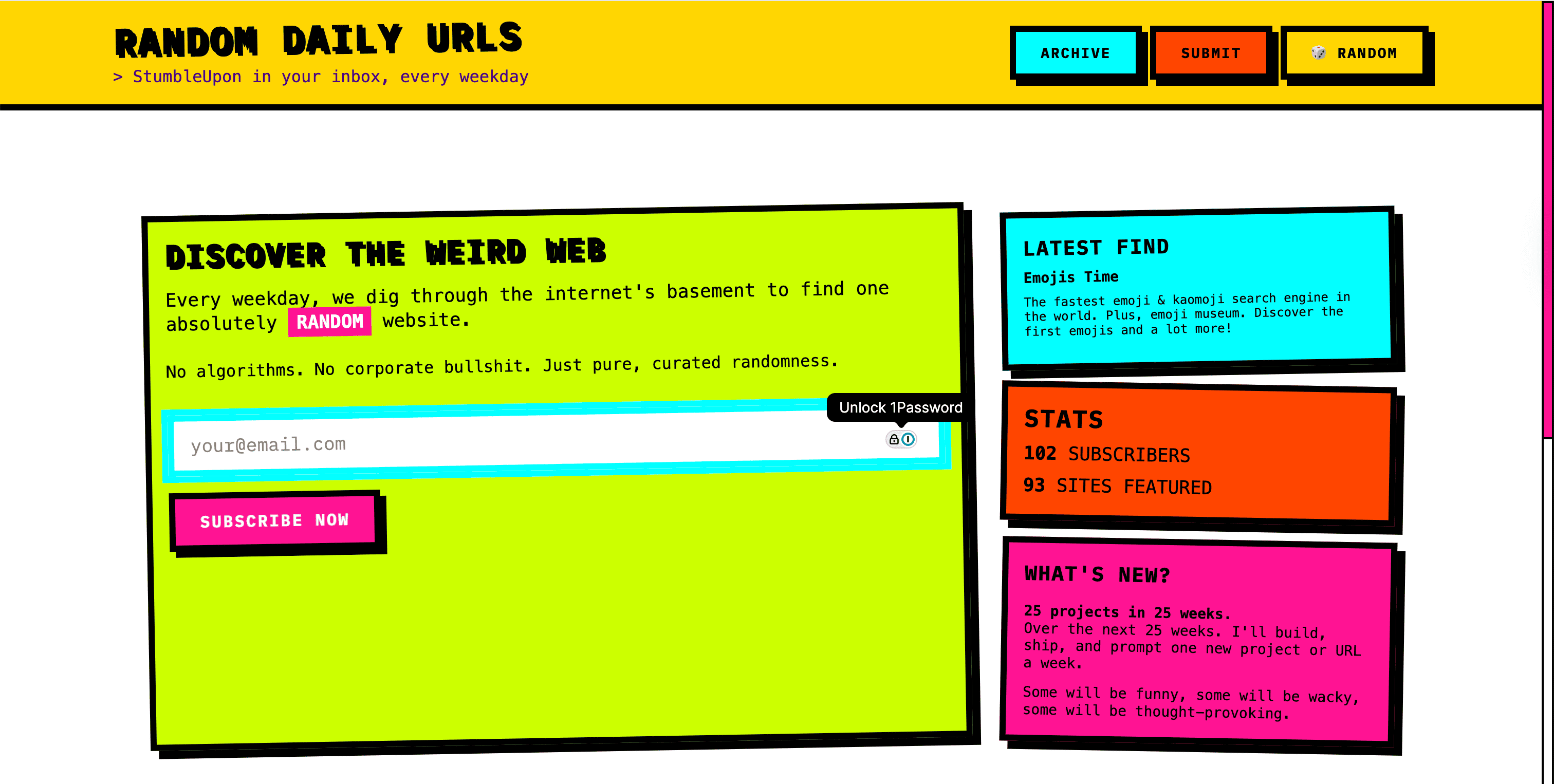 Screenshot 1 of Random Daily Urls