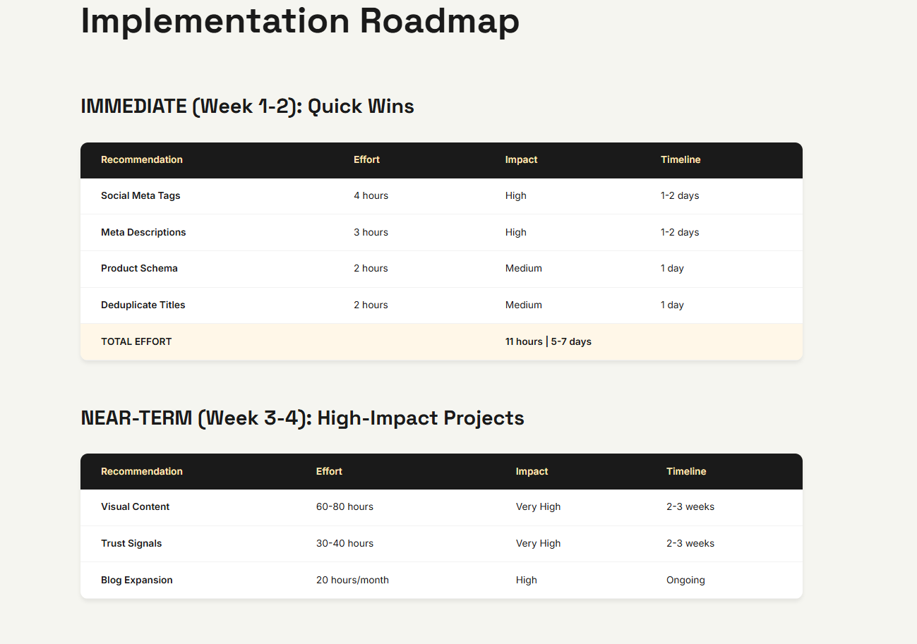 Screenshot 5 of Website Audits + Roadmap