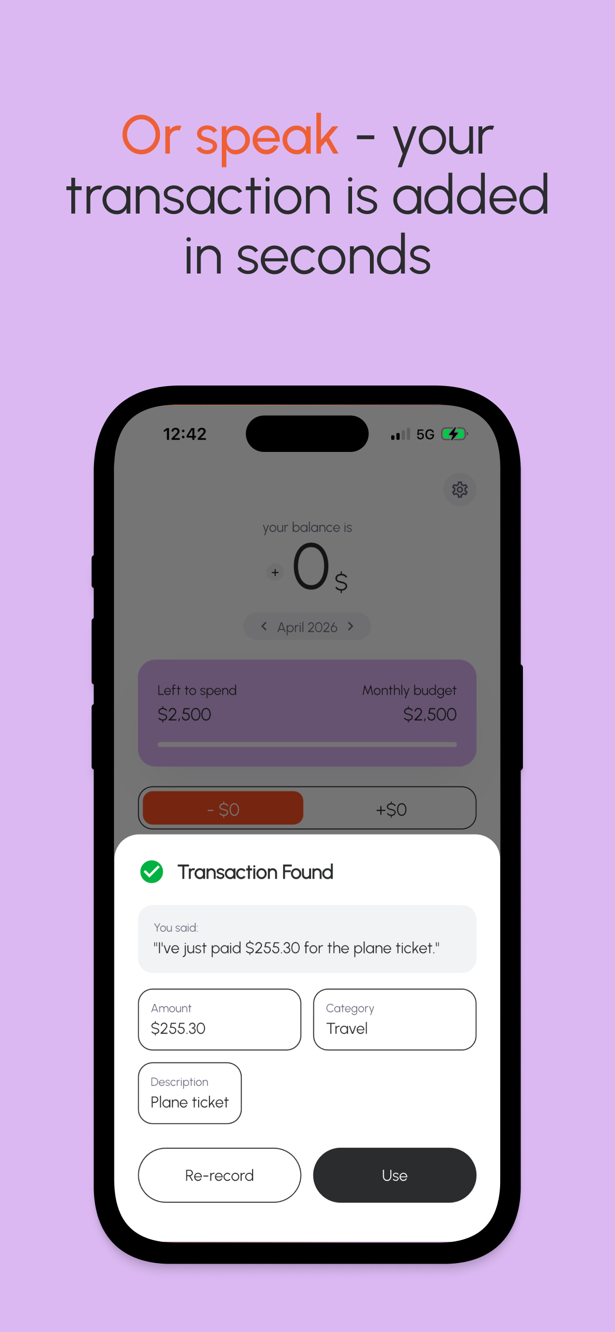 Screenshot 3 of Vossa: AI expense tracker 
