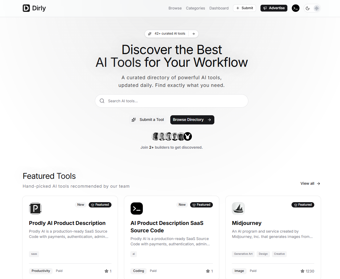 Screenshot 2 of Dirly — AI Tools Directory SaaS Script
