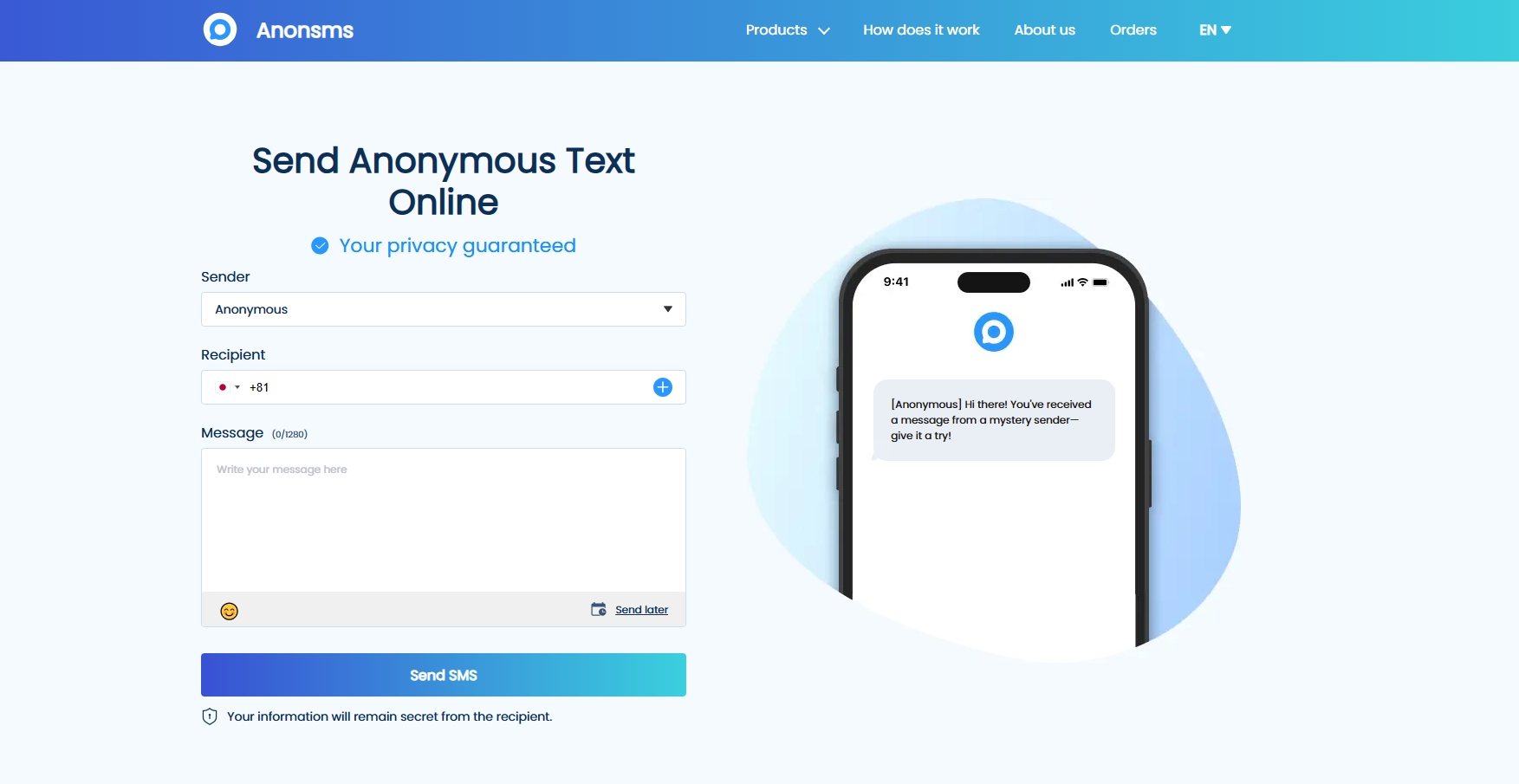 Screenshot 1 of Anonsms