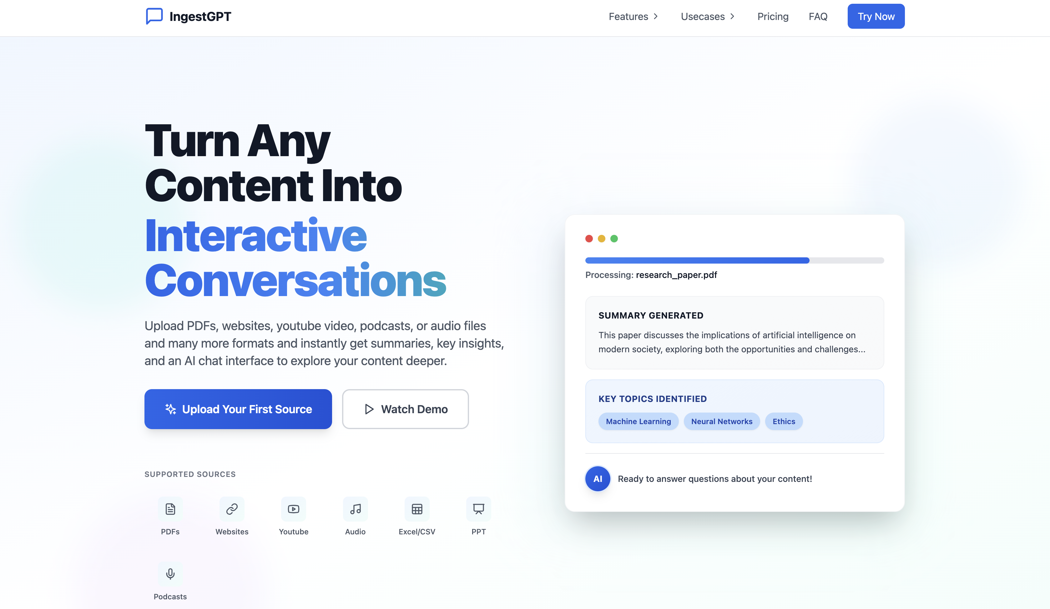 Screenshot 1 of IngestGPT