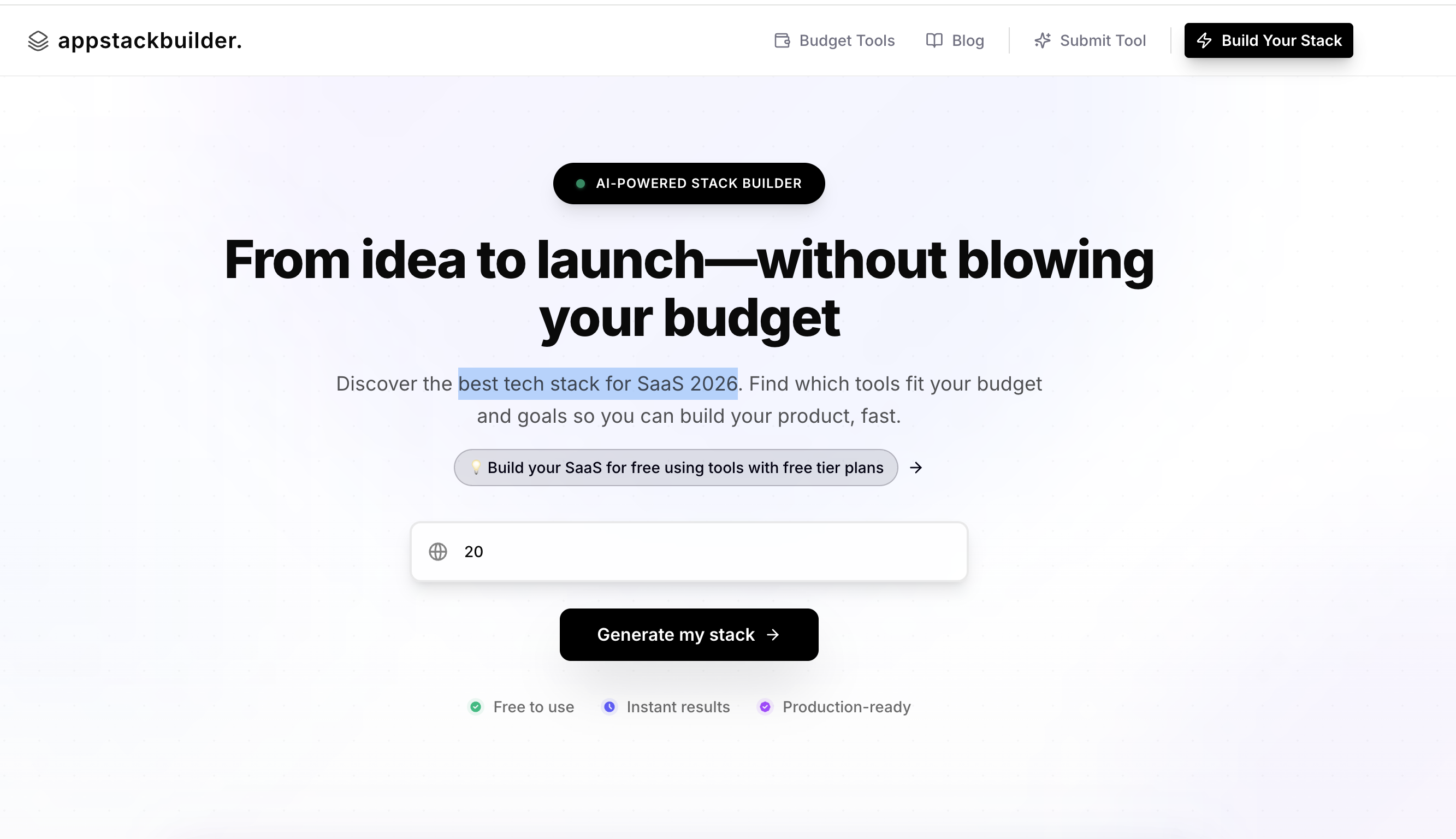 Screenshot 1 of AppStackBuilder
