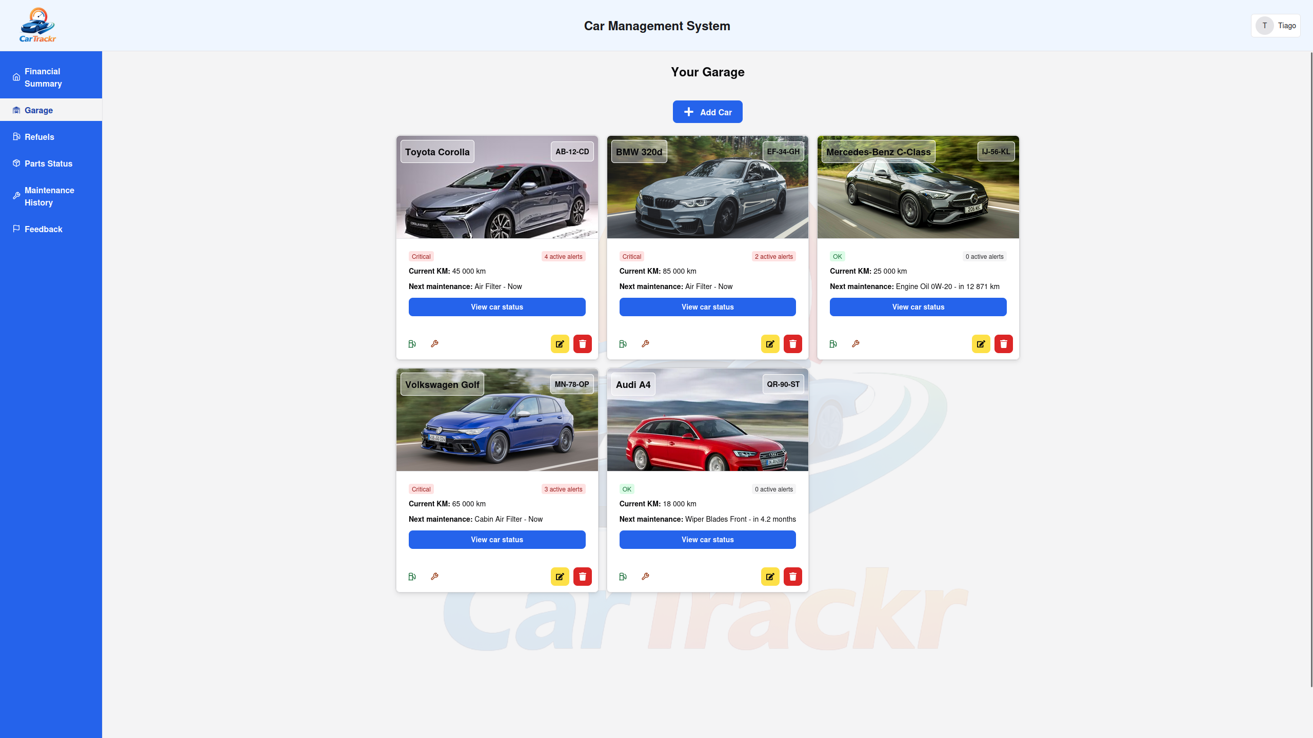 Screenshot 1 of CarTrackr