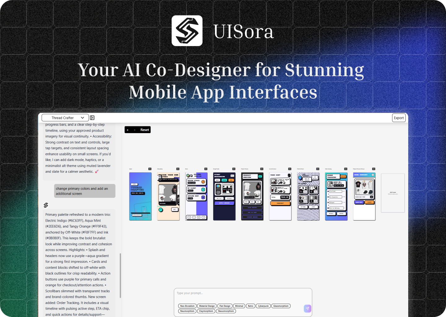 Screenshot 1 of UISora – AI Mobile UI Generator