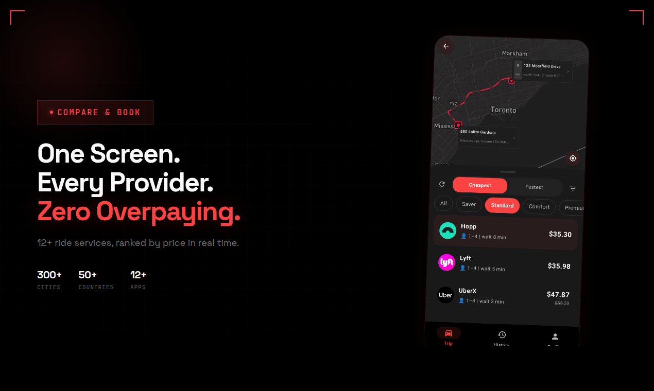 Screenshot 1 of Payfair: Compare Ride Prices