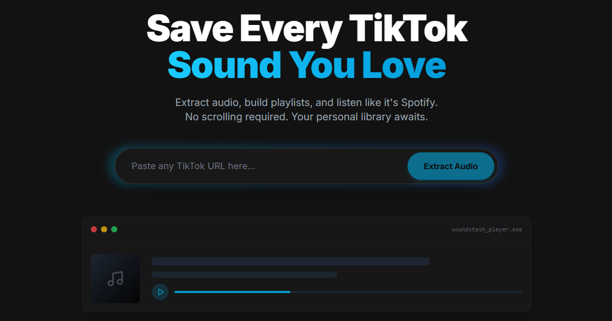 Screenshot 1 of SoundStash - Extract & Save TikTok Audio