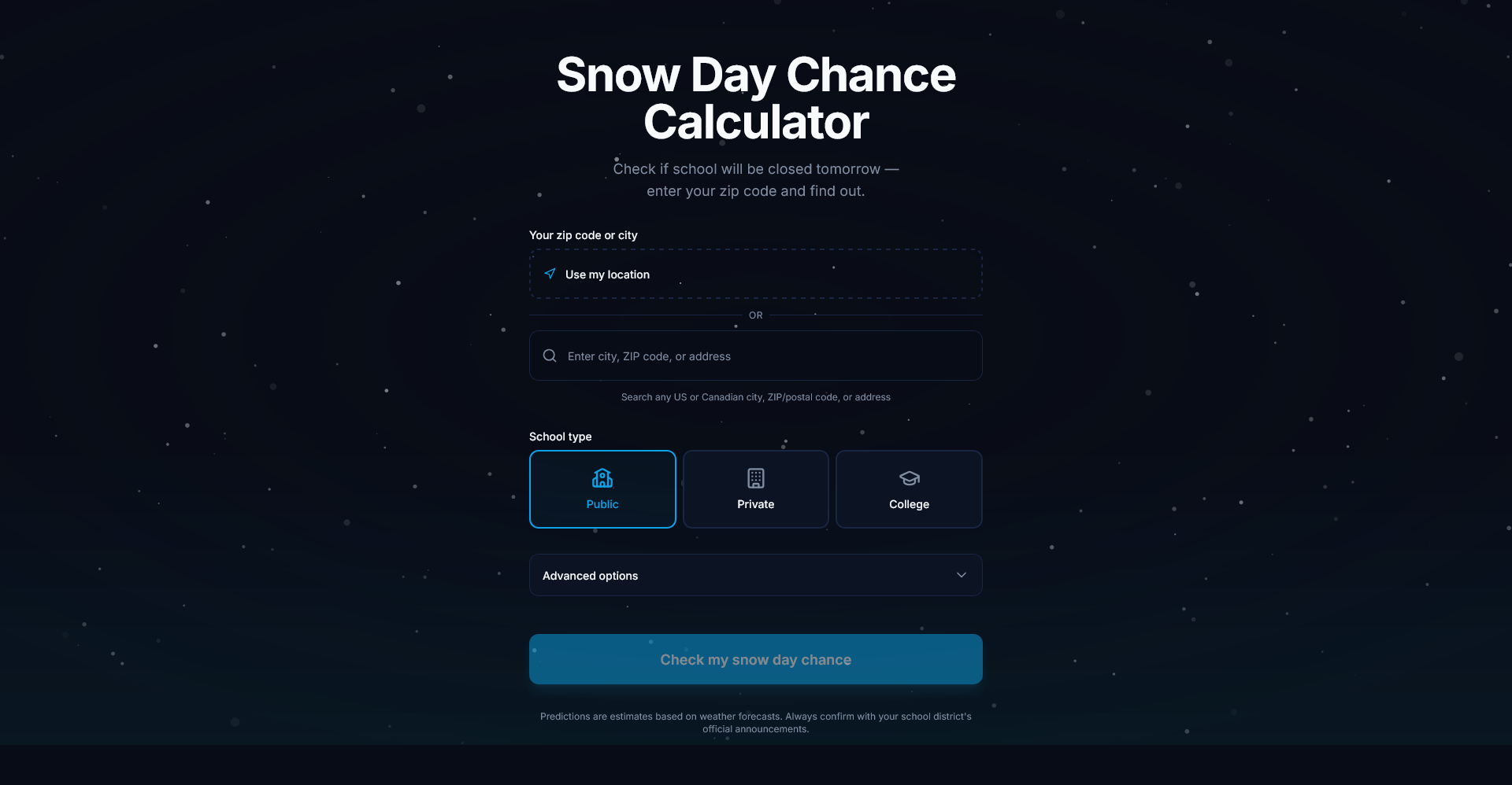 Screenshot 1 of Snow Day Chance