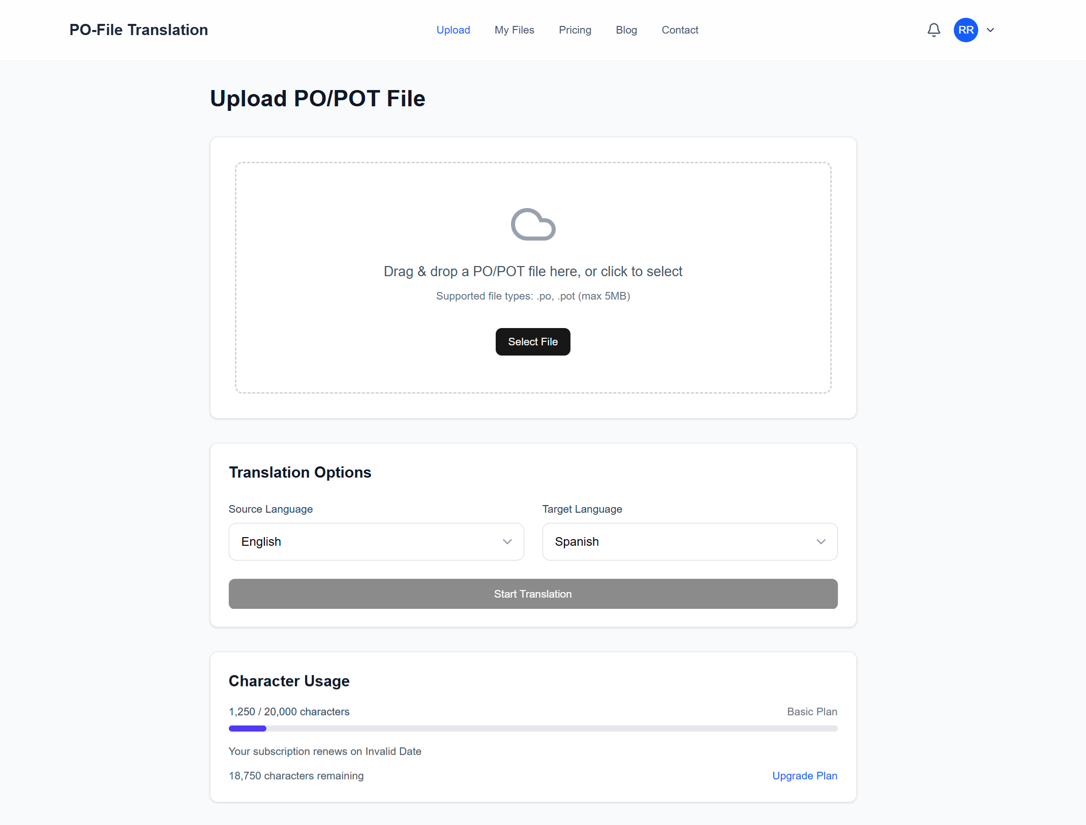 Screenshot 1 of PO-file Translation