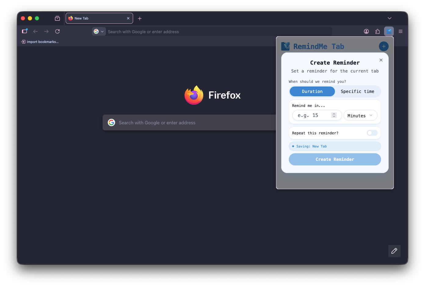 Screenshot 2 of RemindMe Tab