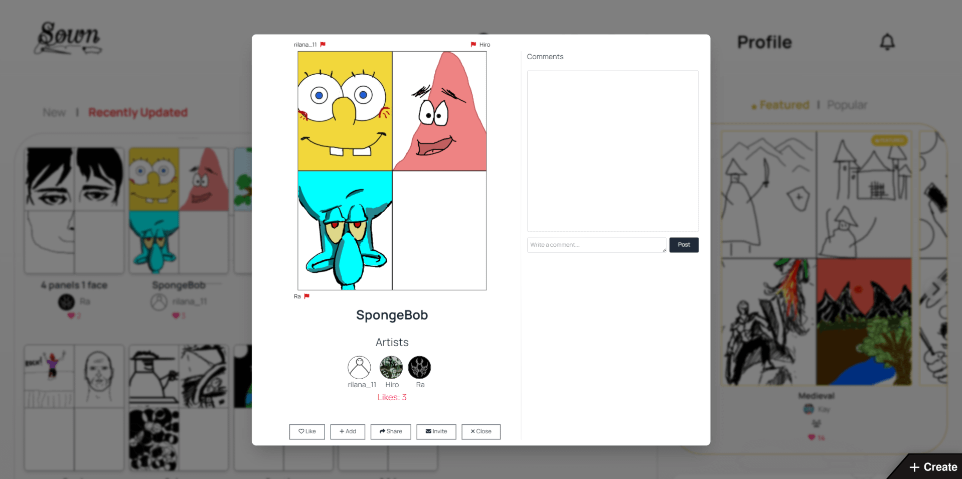 Screenshot 3 of Sown - The Social Art Platform