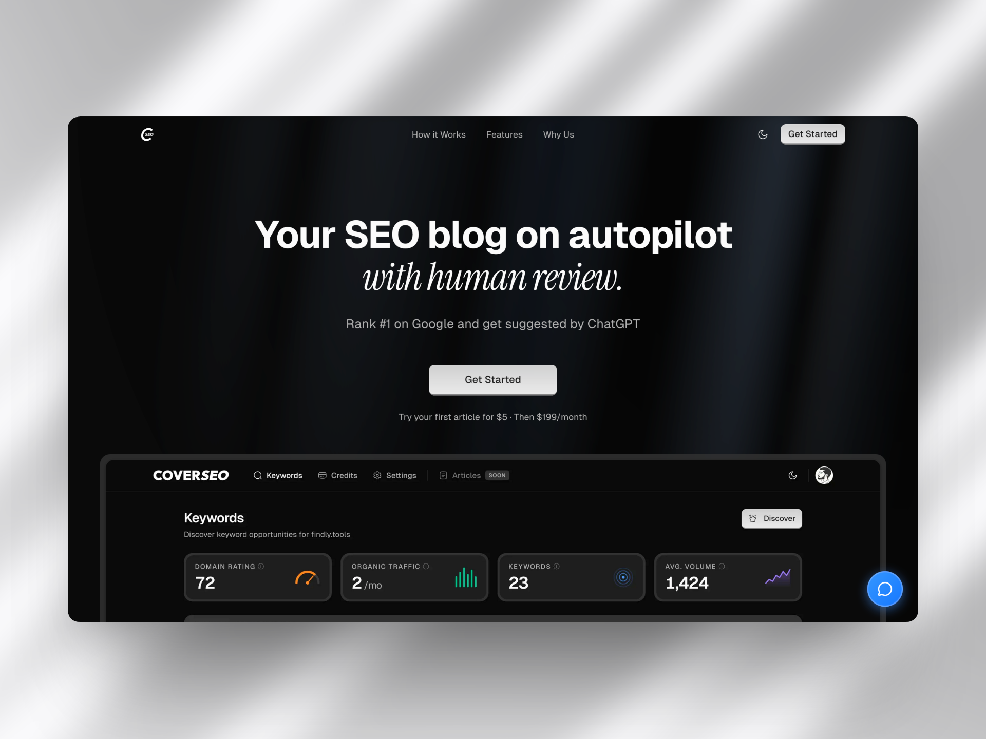Screenshot 1 of CoverSEO 