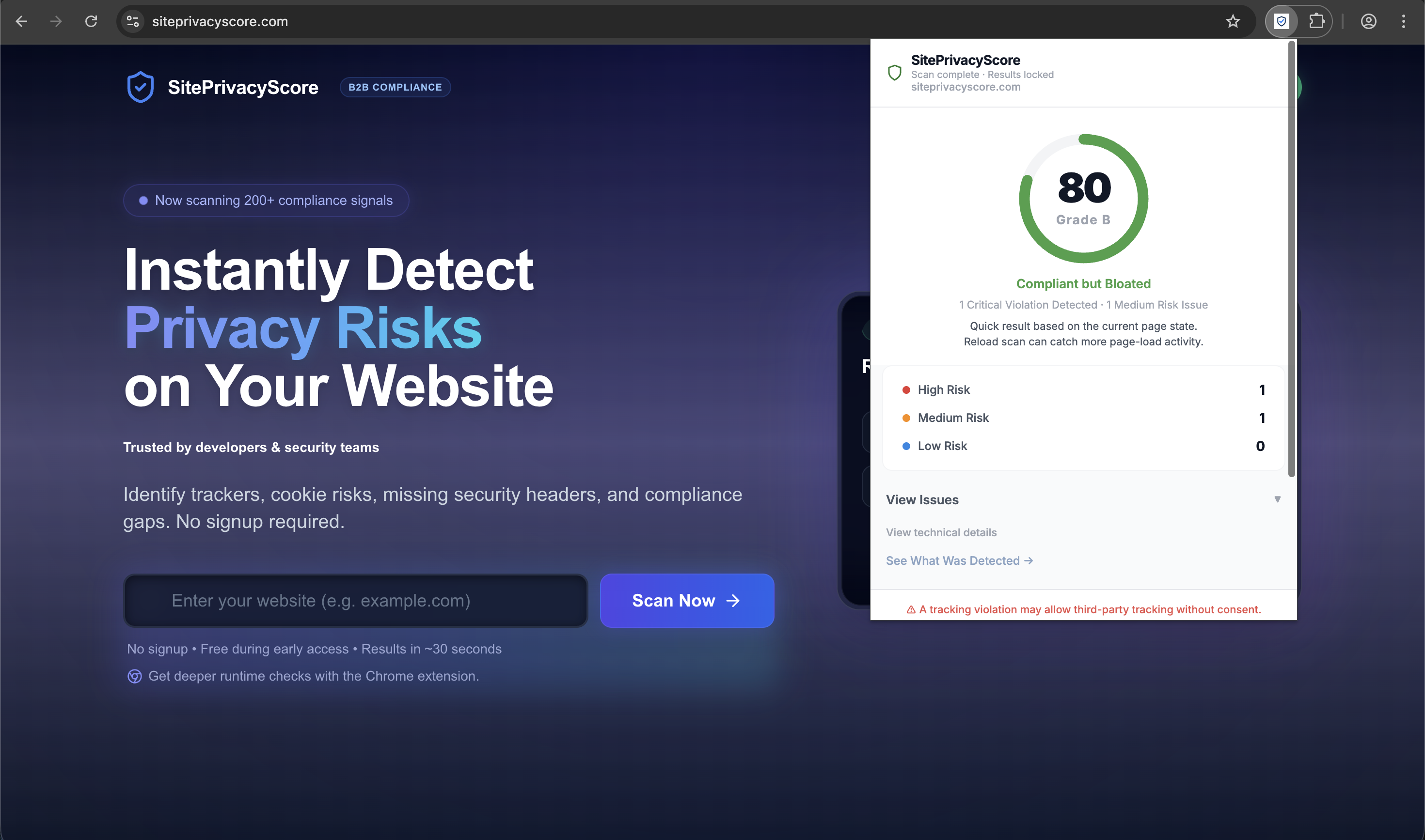 Screenshot 3 of SitePrivacyScore