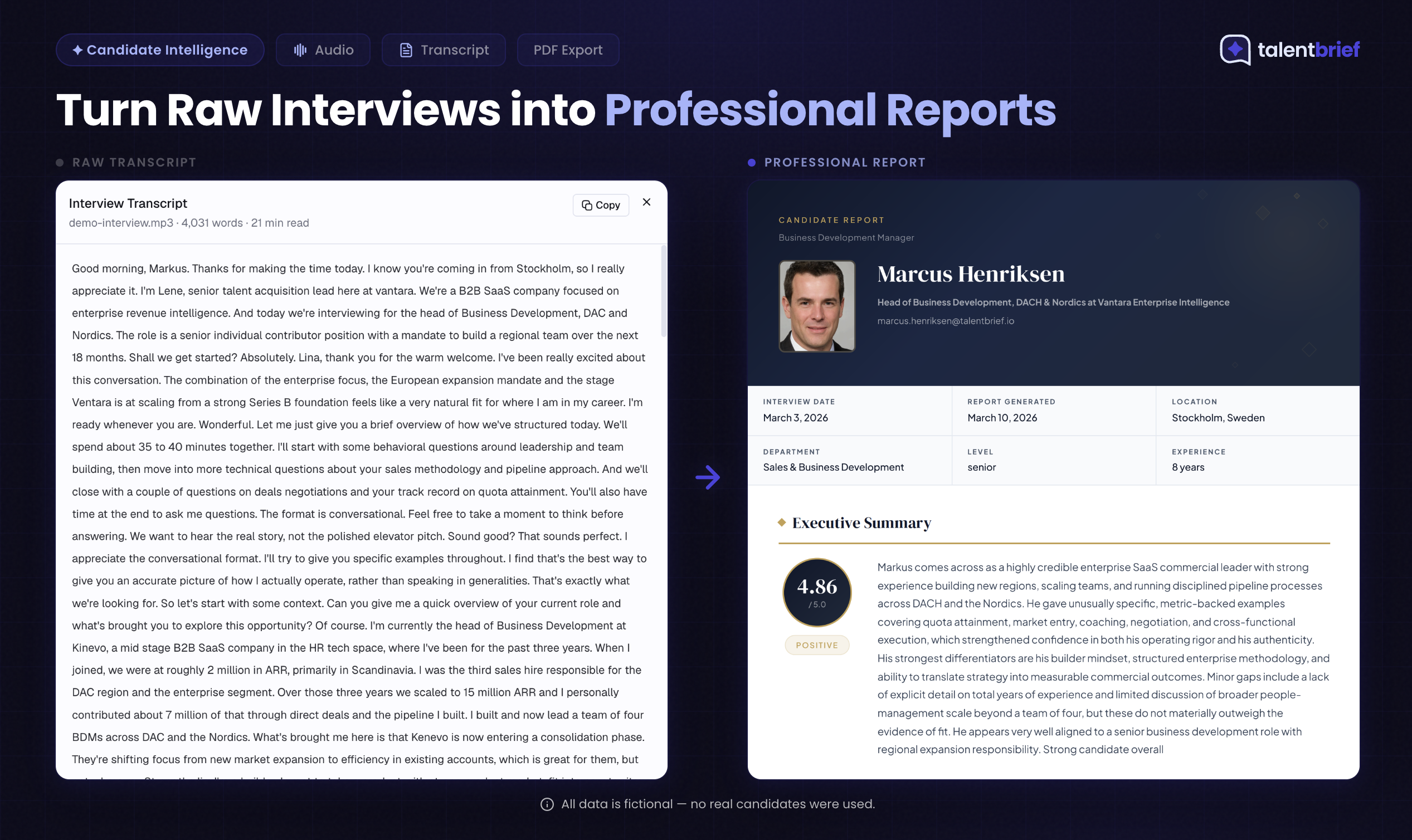 Screenshot 1 of TalentBrief