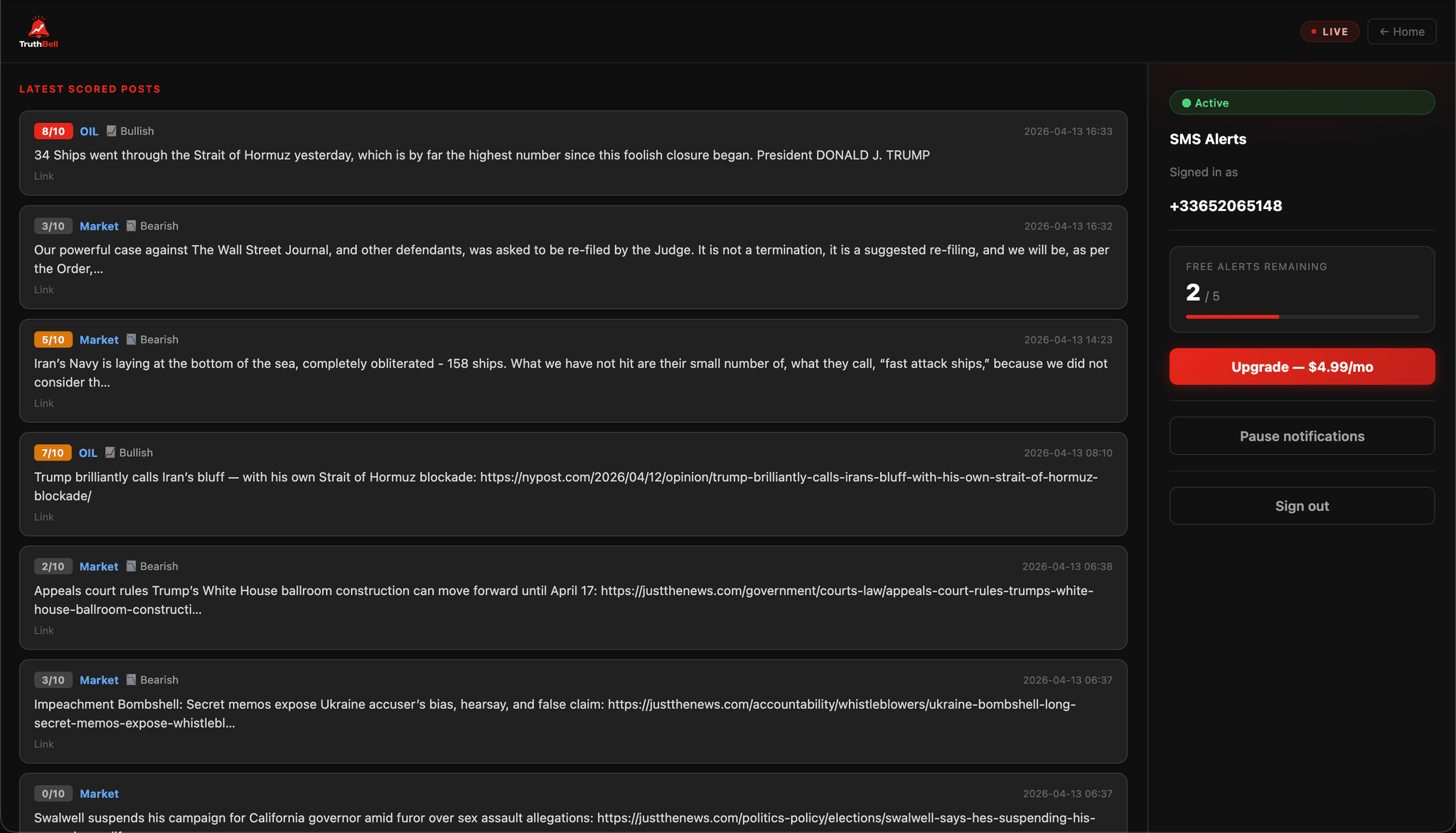 Screenshot 1 of TruthBell