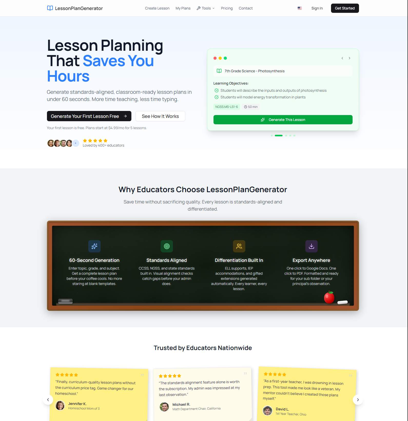 Screenshot 1 of LessonPlanGenerator