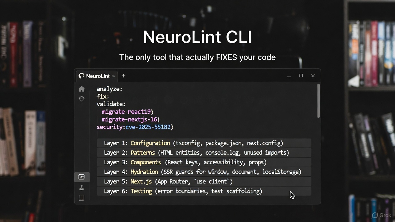 Screenshot 1 of NeuroLint CLI