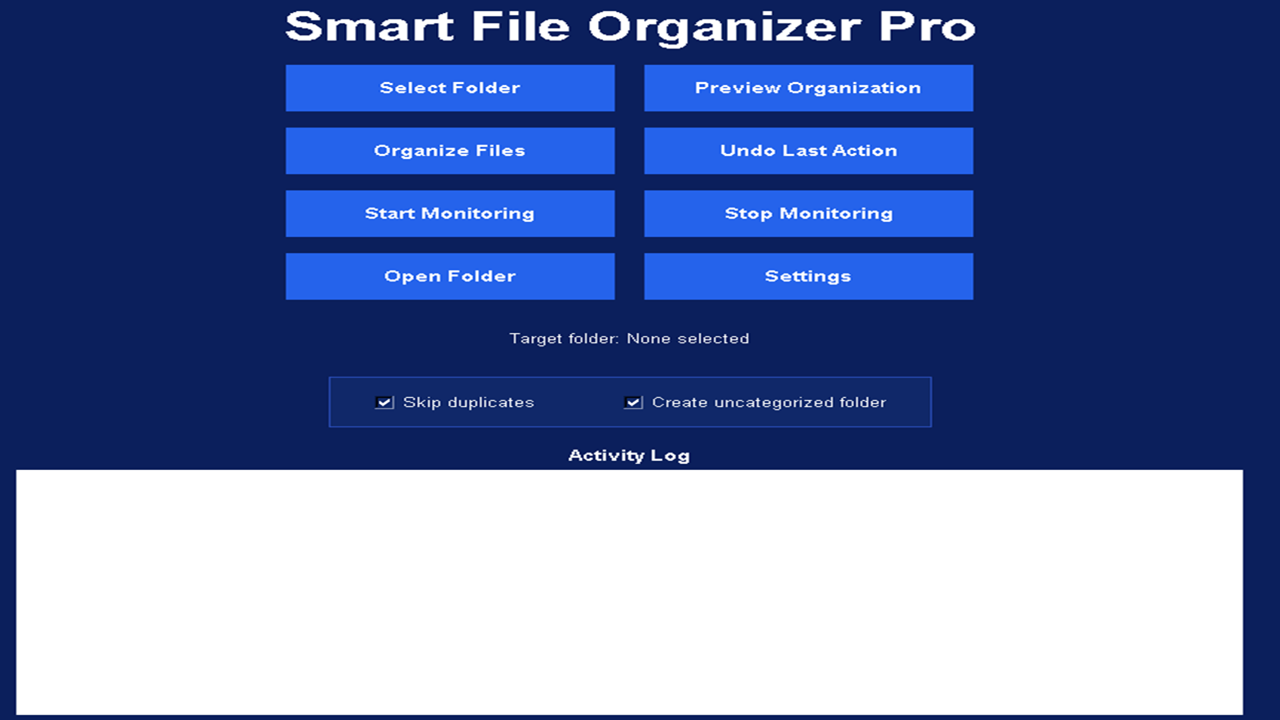 Screenshot 1 of Smart File Organizer Pro