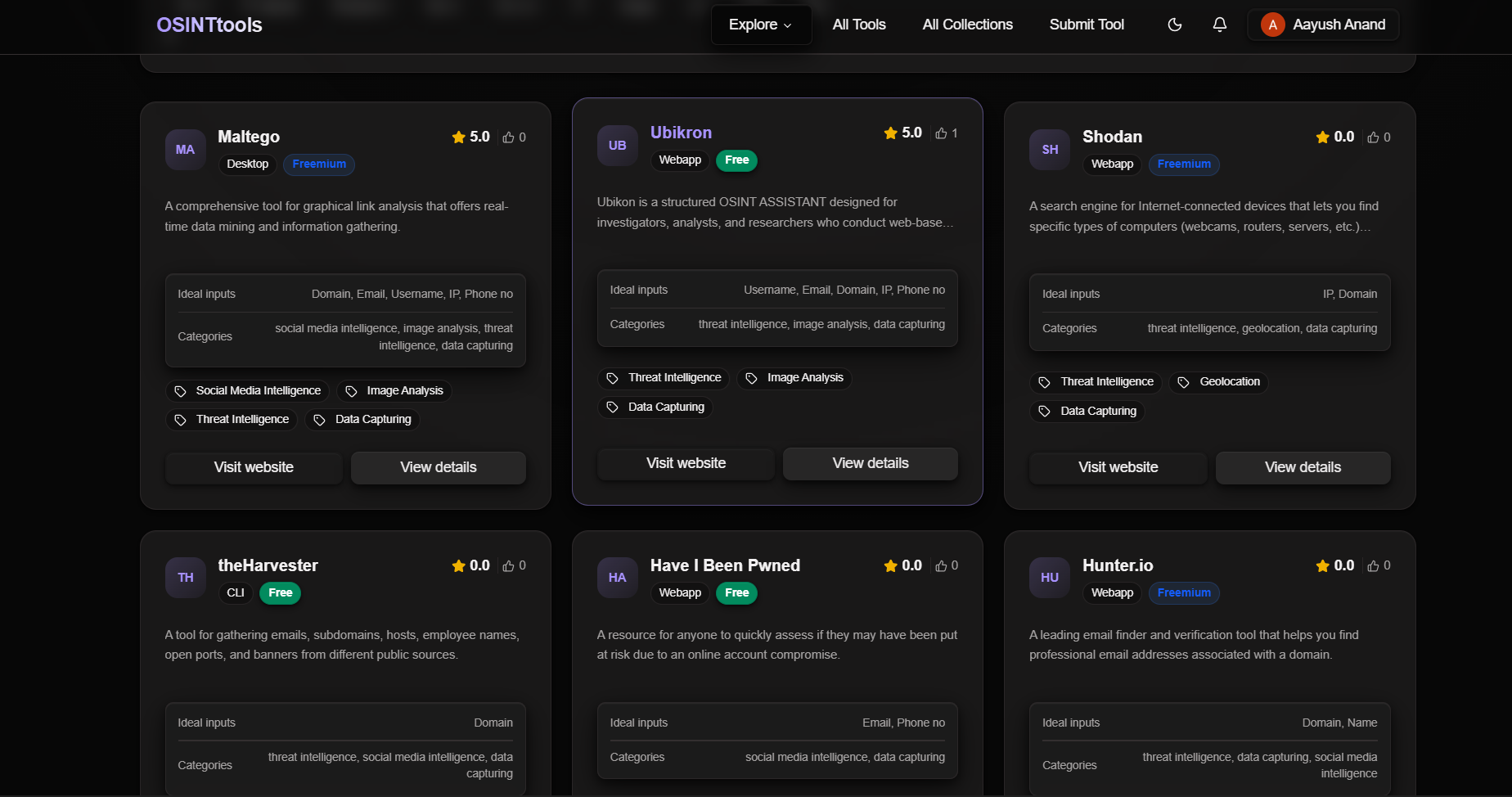 Screenshot 2 of OSINTTools.io