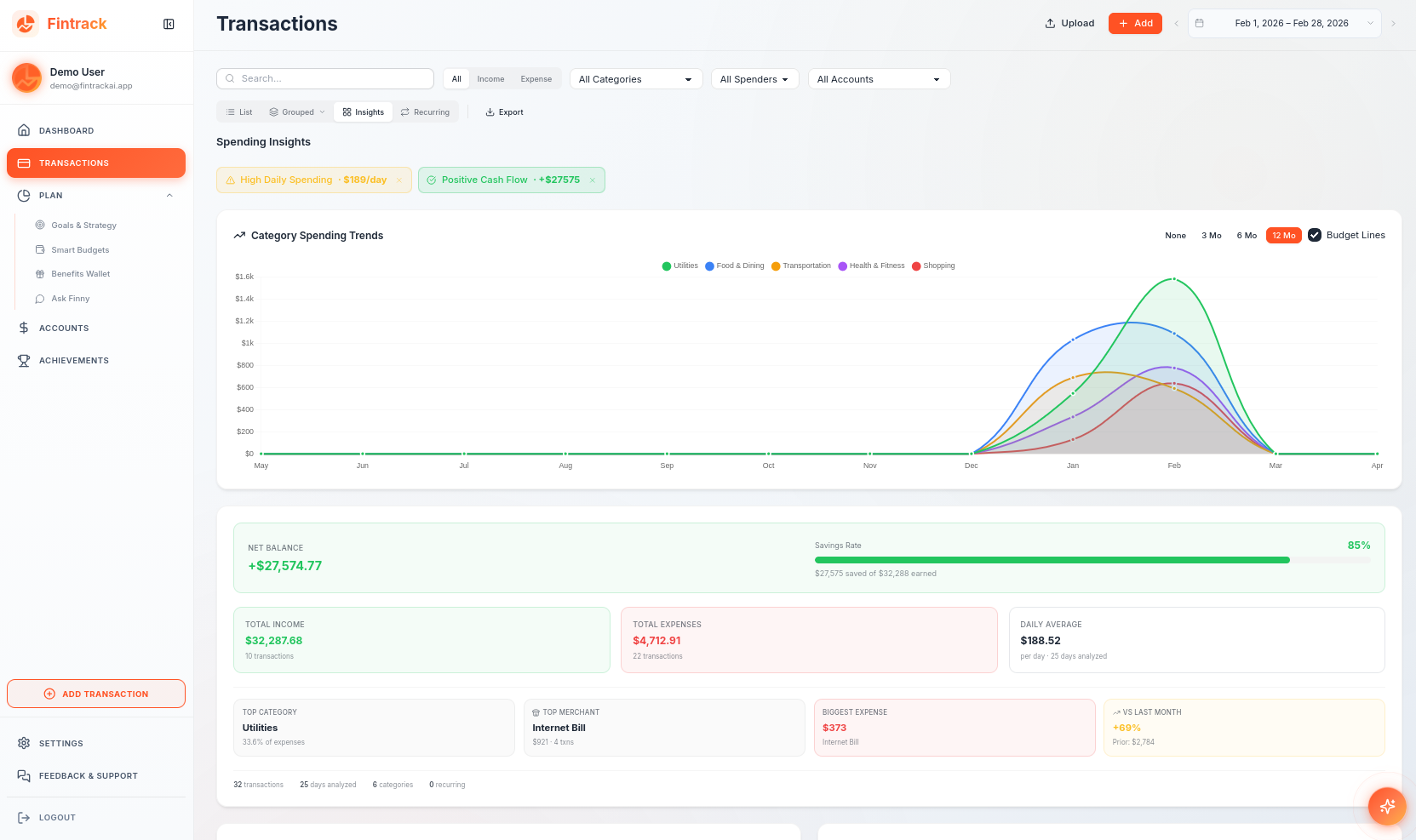 Screenshot 1 of Fintrack