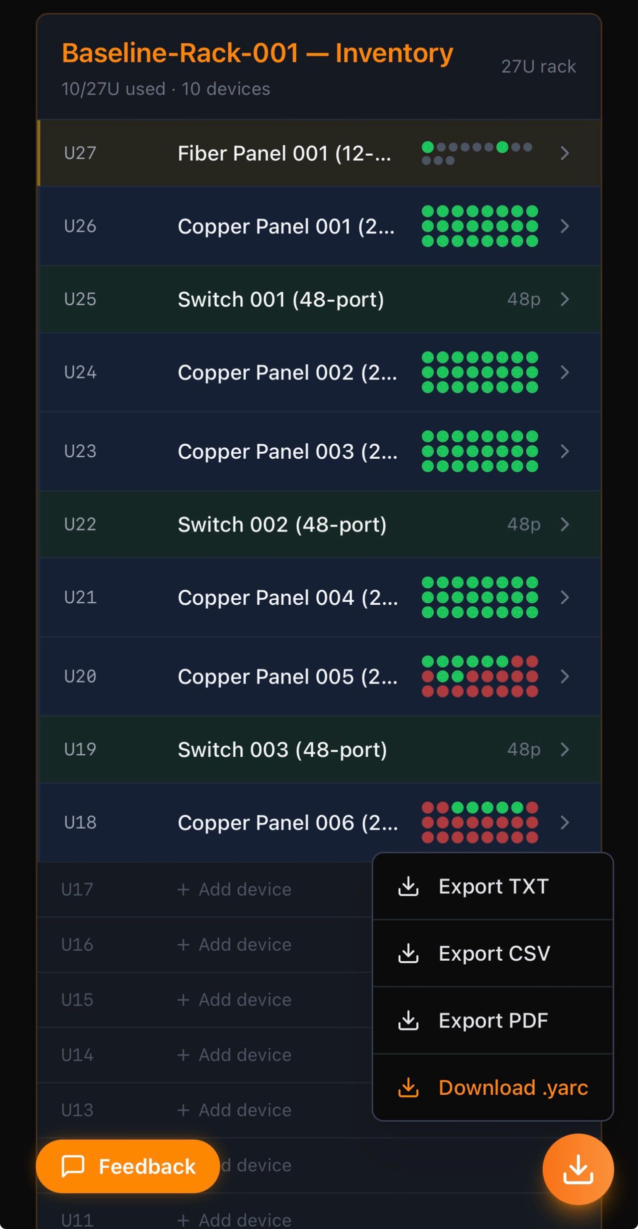 Screenshot 2 of YARC — Yet Another Rack Calculator