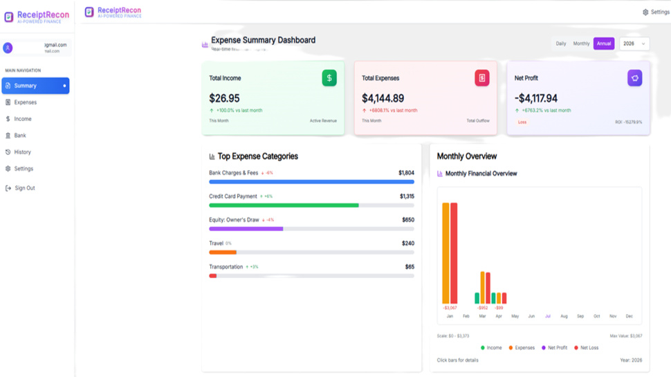 Screenshot 1 of ReceiptRecon - AI Receipt Scanner