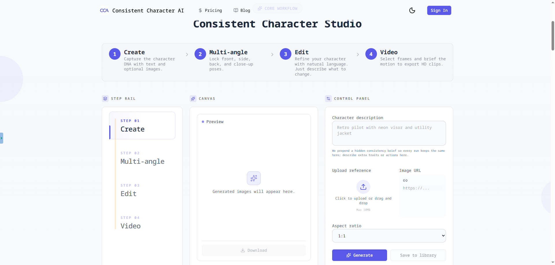Screenshot 2 of Consistent Character AI