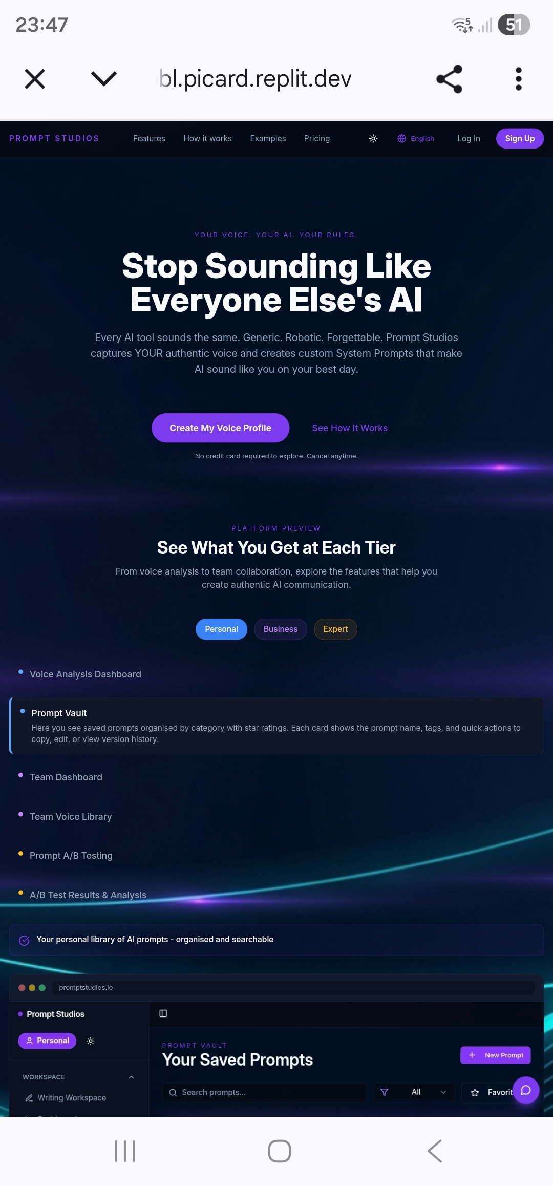 Screenshot 1 of PromptForge