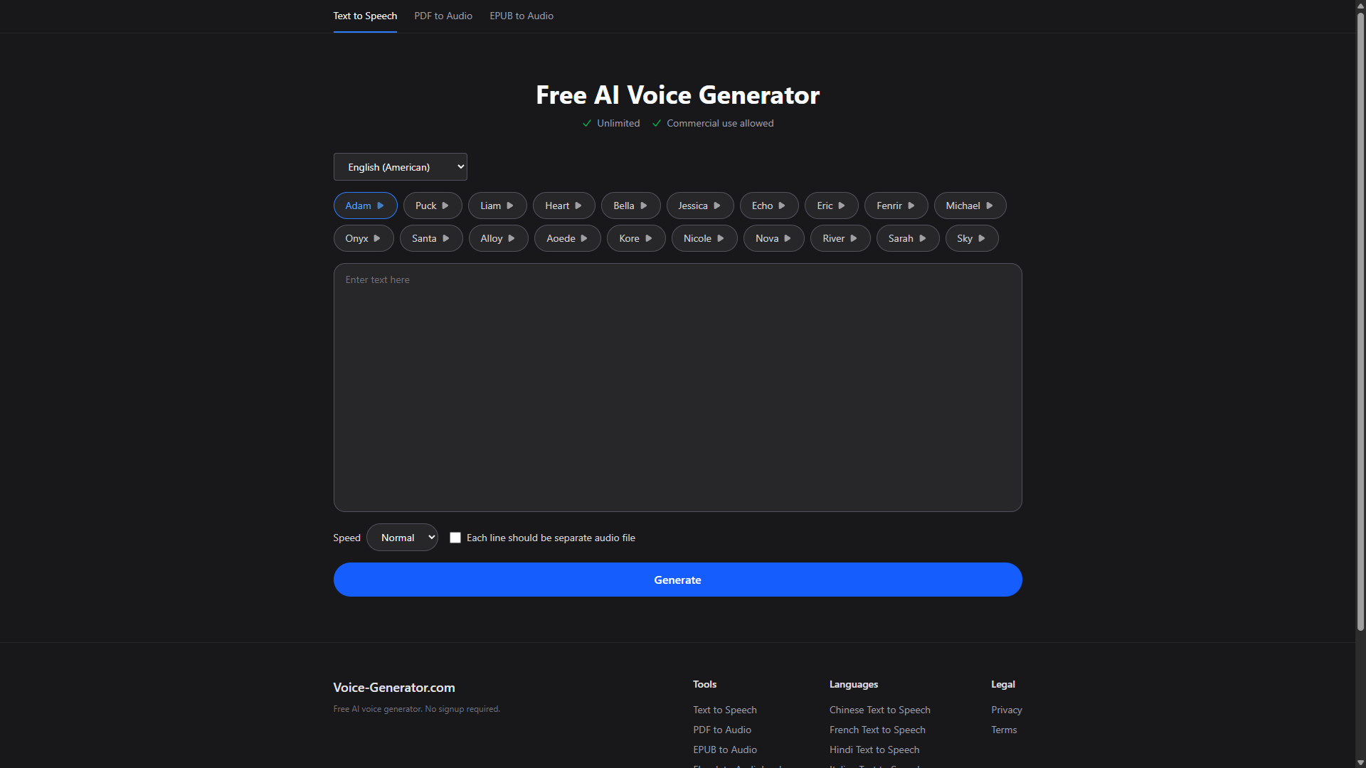 Screenshot 2 of Voice-Generator.com