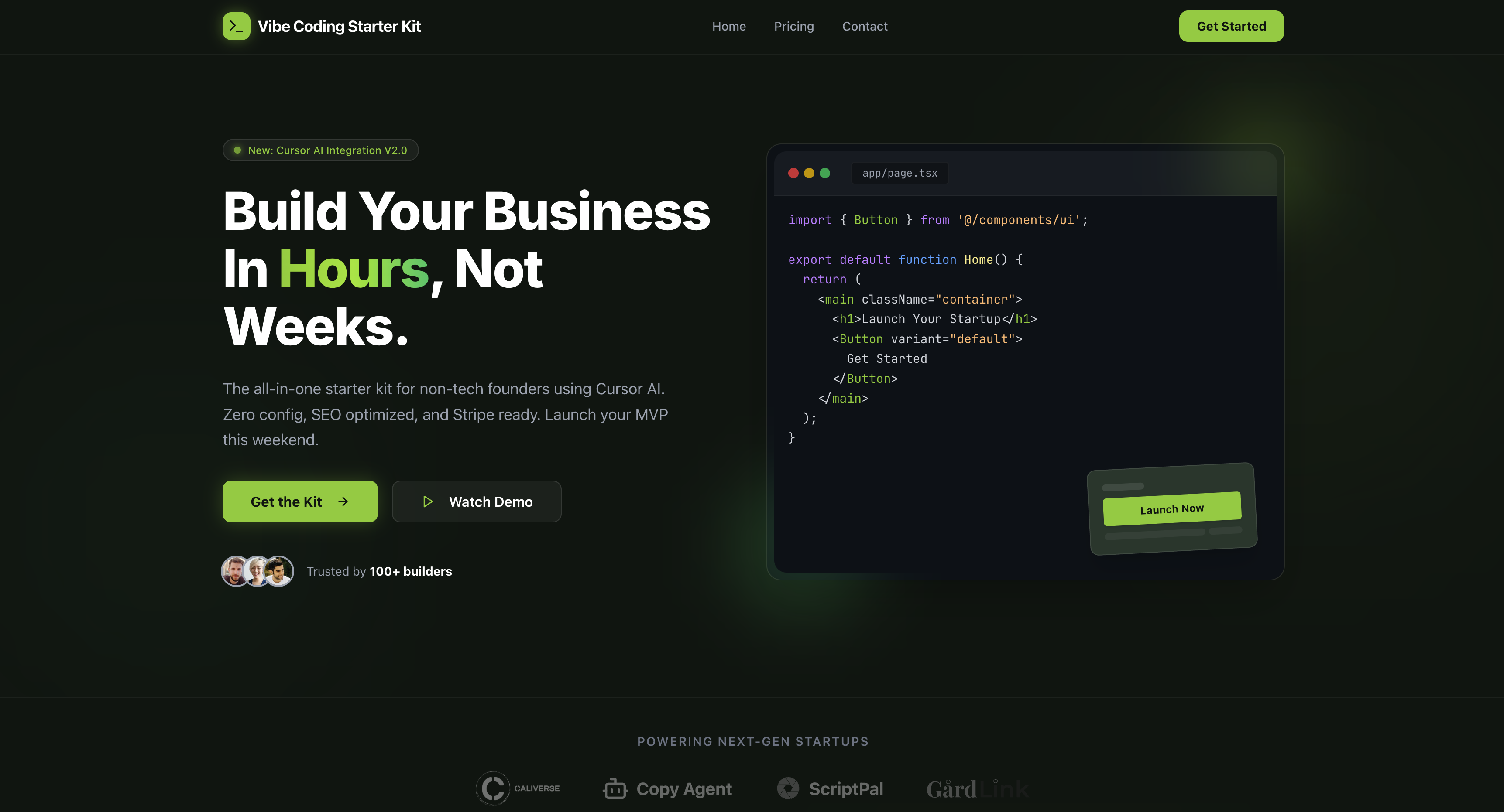 Screenshot 1 of Vibe Coding Starter Kit