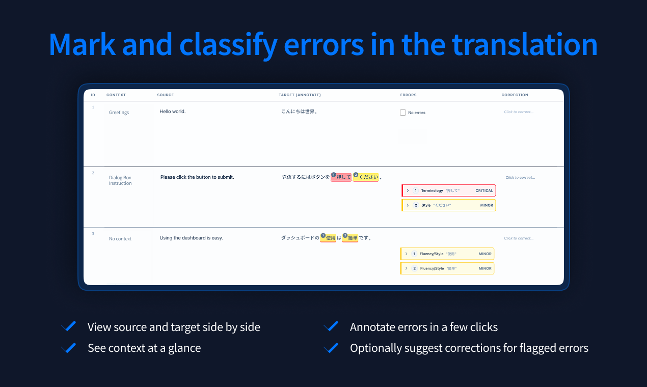 Screenshot 2 of Alconost MQM Annotation Tool