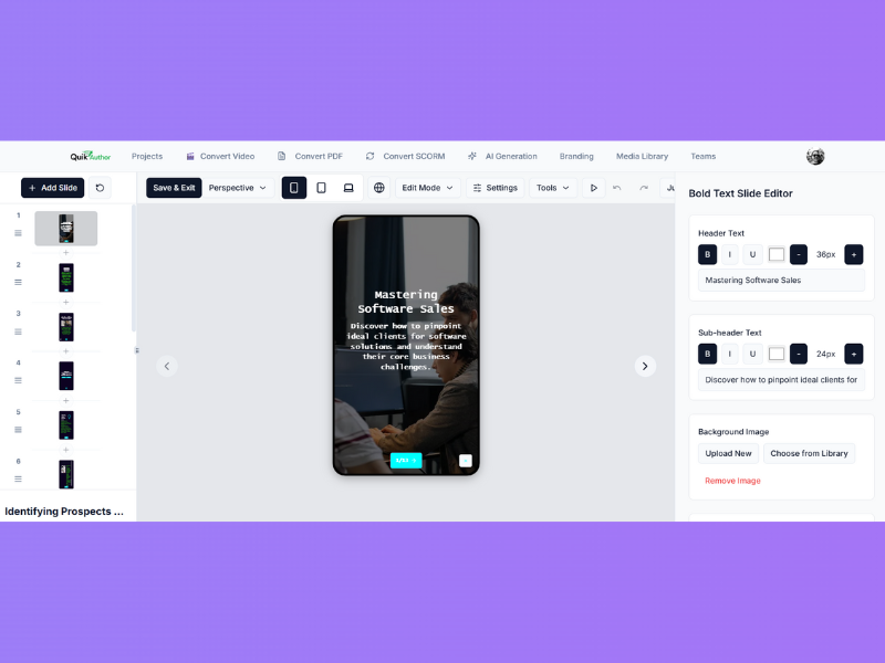 Screenshot 1 of QuikAuthor
