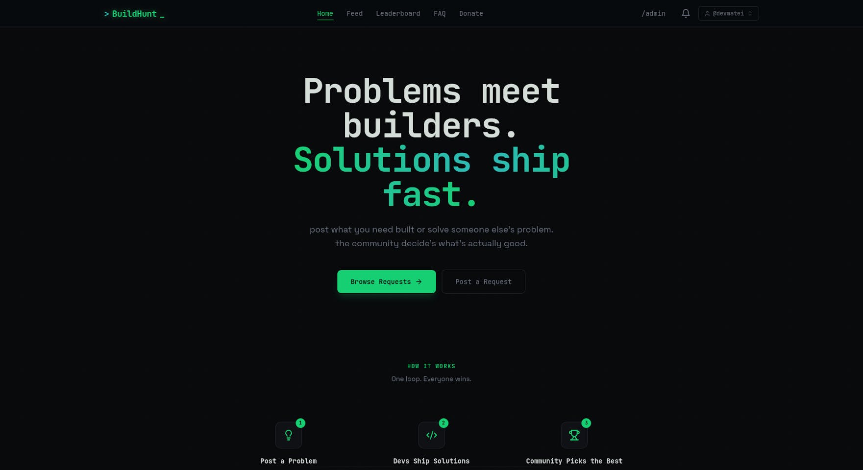 Screenshot 2 of BuildHunt.dev