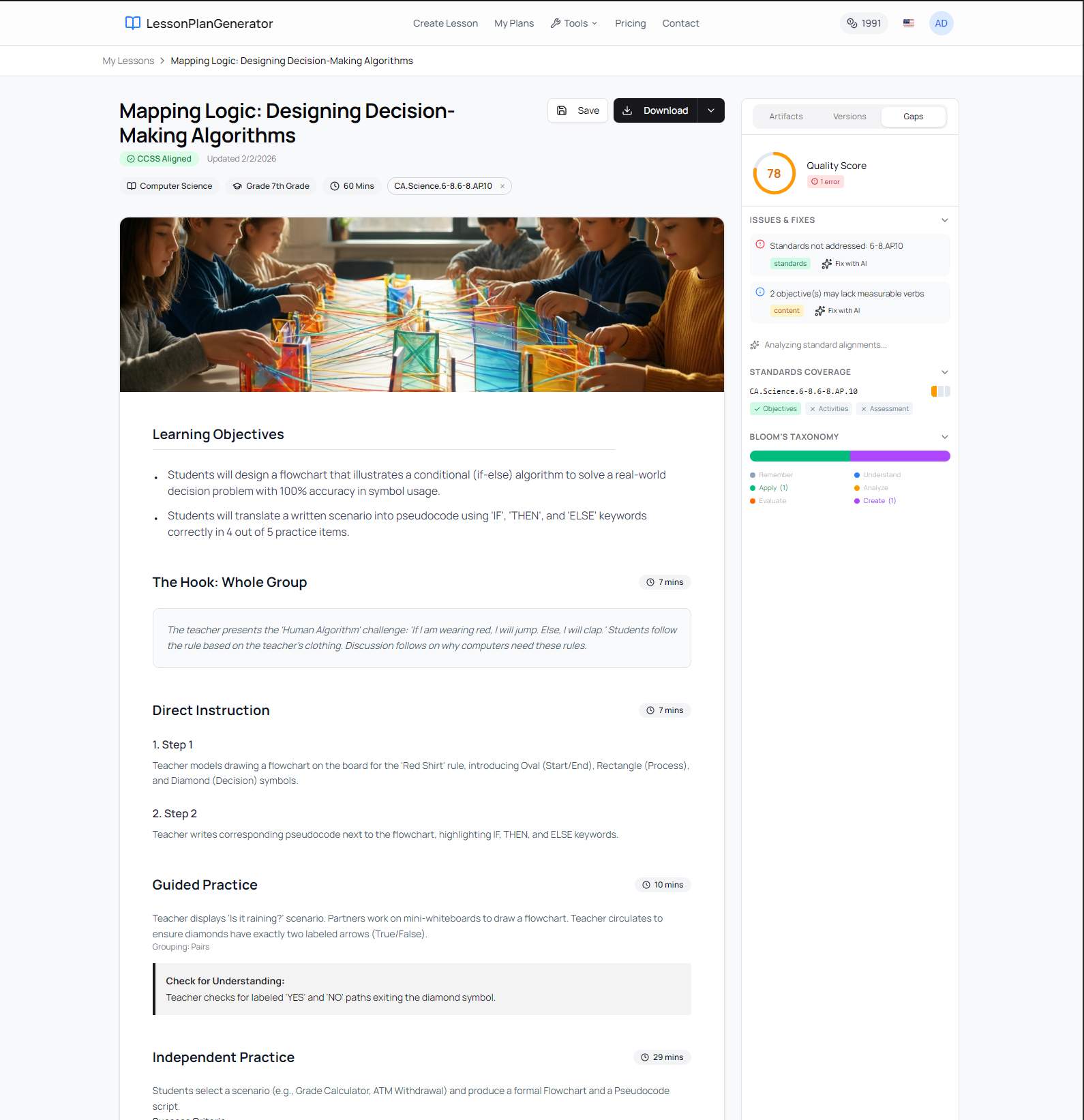 Screenshot 2 of LessonPlanGenerator