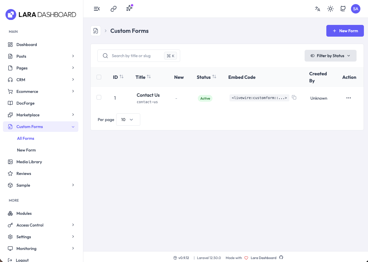 Screenshot 4 of Lara Dashboard
