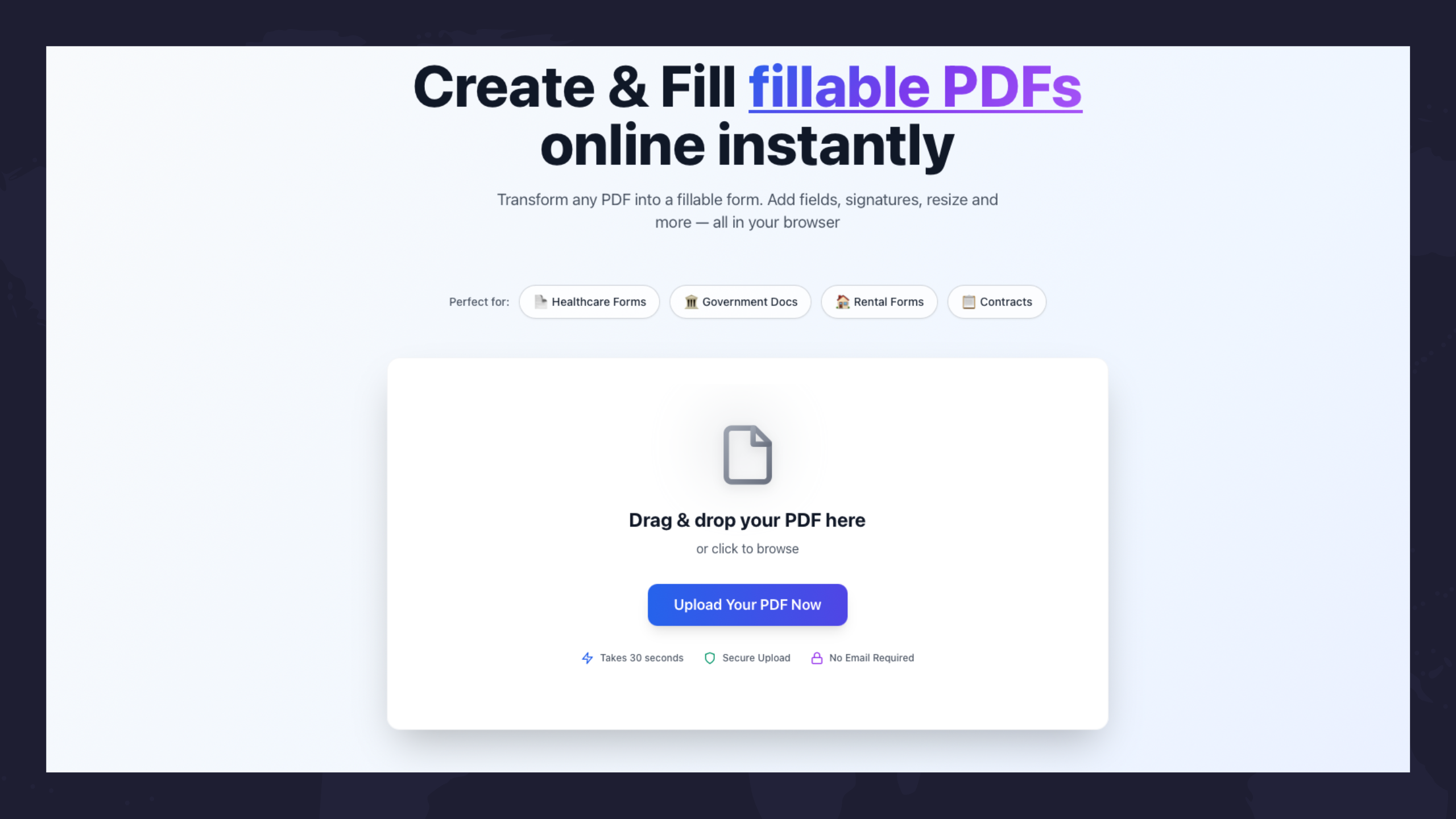 Screenshot 1 of Create Fillable PDF Online