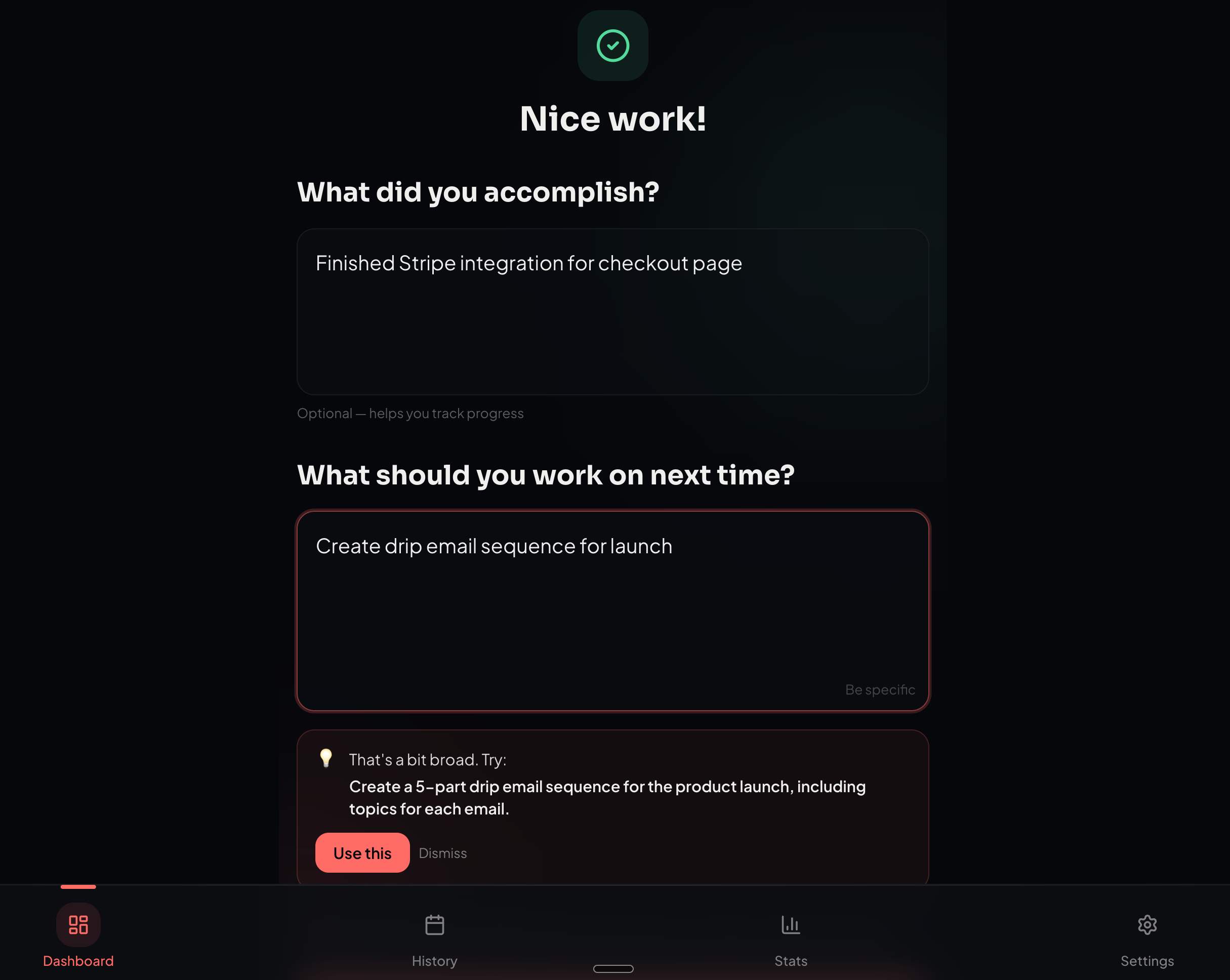 Screenshot 2 of Session Stacker