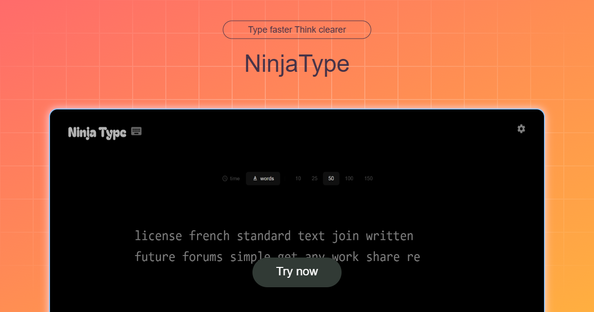 Screenshot 1 of NinjaType Typing Test